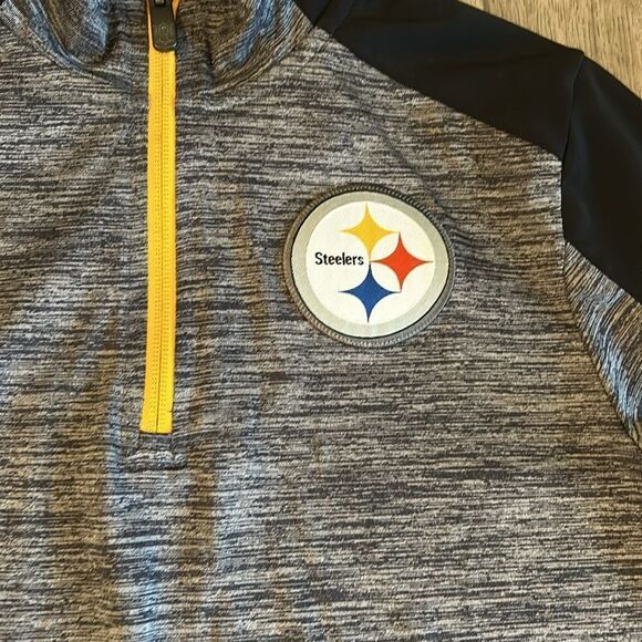 NWOT BOYS STEELERS FOOTBALL QUARTER ZIP SIZE LARGE PERFECT CONDITION - Picture 2 of 6